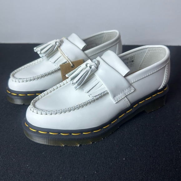 ❗️NEW Dr. Martens AirWair ADRIAN YELLOW STITCH LEATHER TASSEL LOAFERS Size 5 - Picture 3 of 15